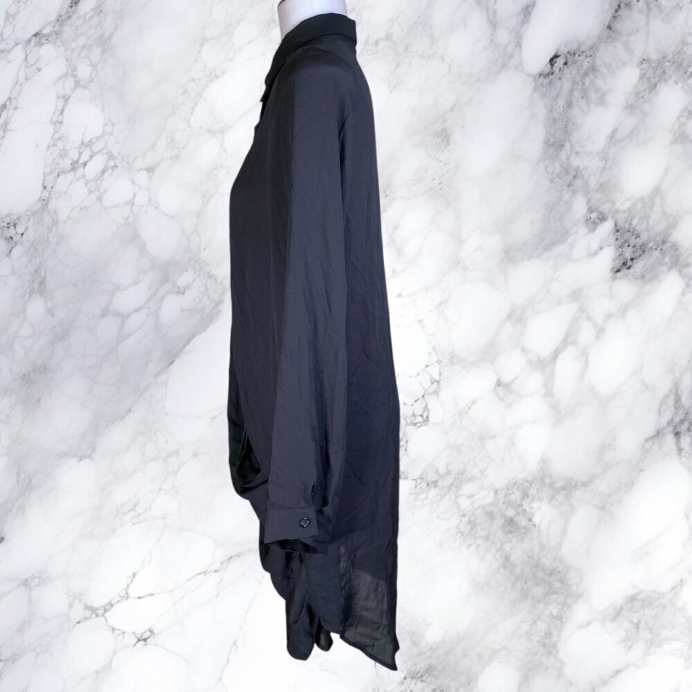 Krisa Drape Button Front Mini - Black - Picture 3 of 7
